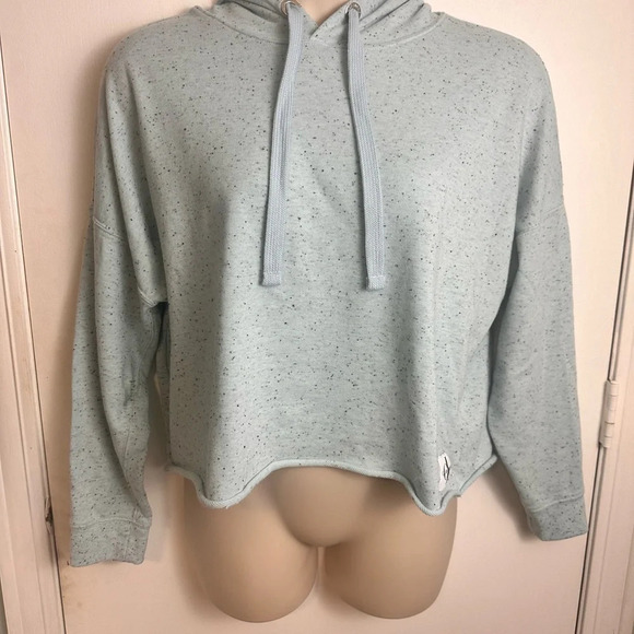 Calvin Klein logo cropped fit light blue speckled hoodie casual & comfy XL #0810 - Picture 1 of 10